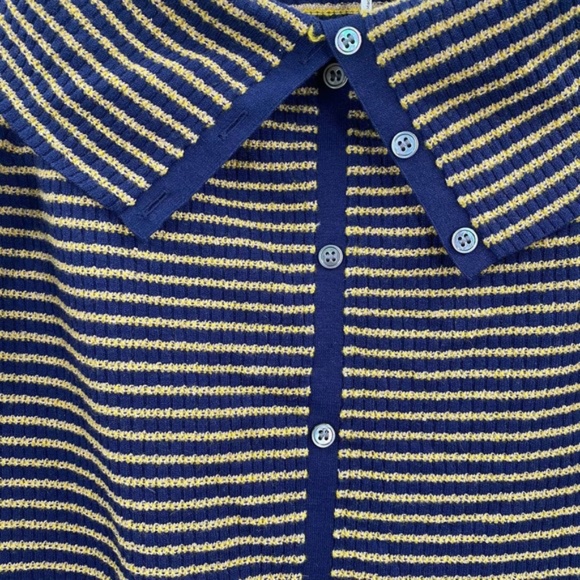 FRAME Striped Off-The-Shoulder Sweater, sz S - Picture 7 of 10